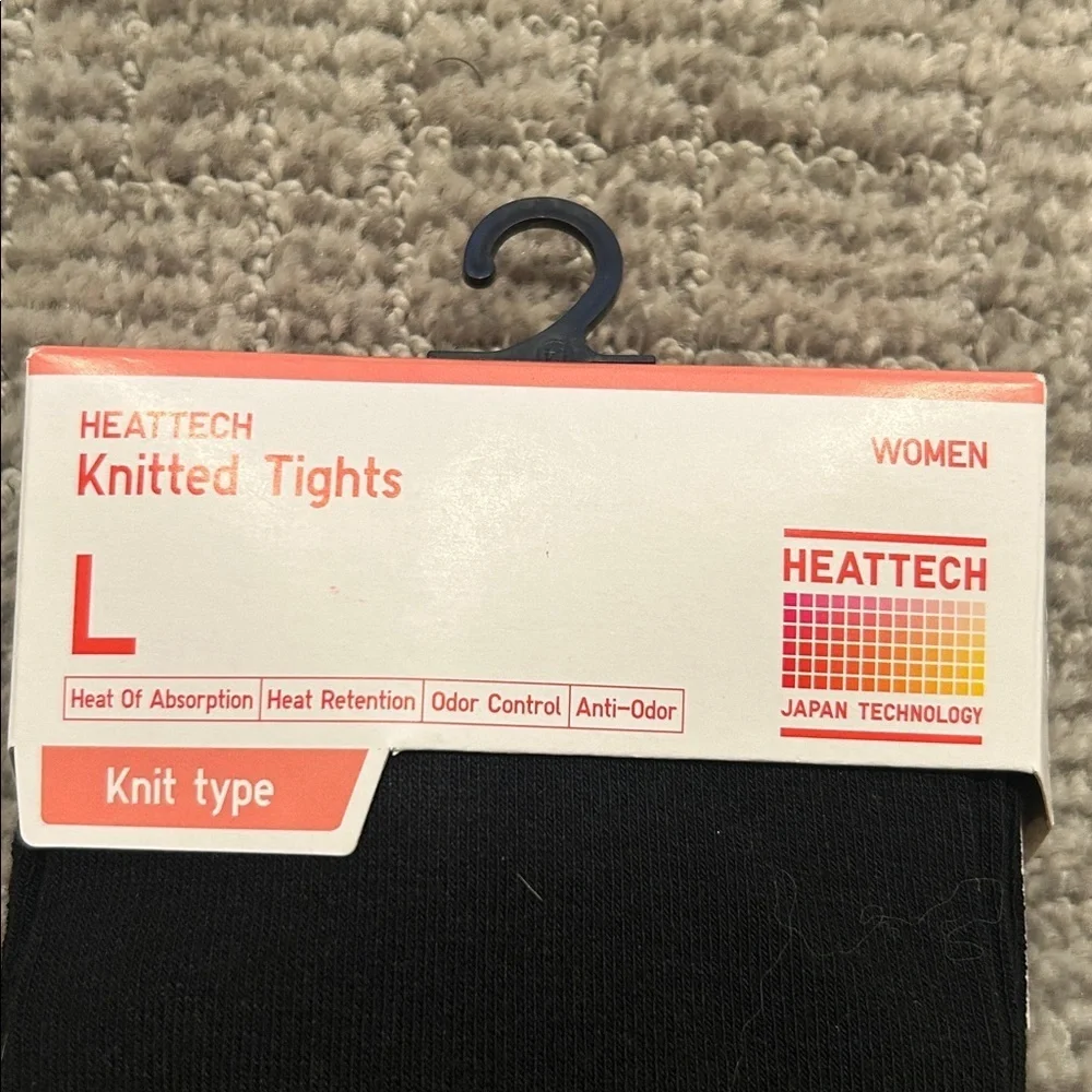 HEATTECH Black Knitted Tights L